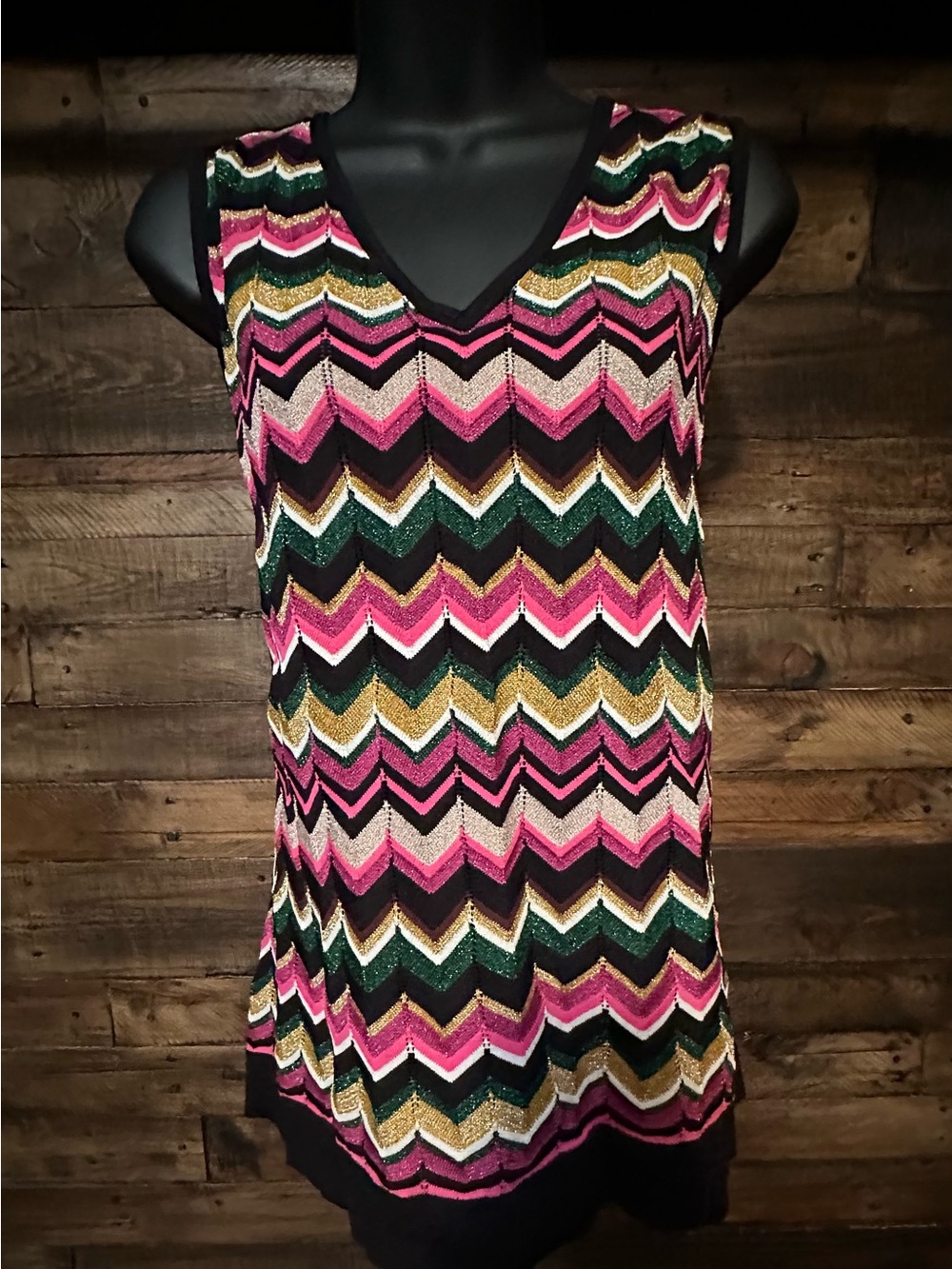 INC International Concepts Chevron Knit Tank Top